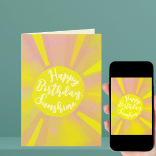 Folded Happy Birthday Sunshine Greeting Card
