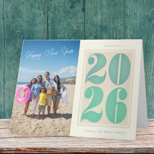 Folded Happy New Year Card with Bold 2026
