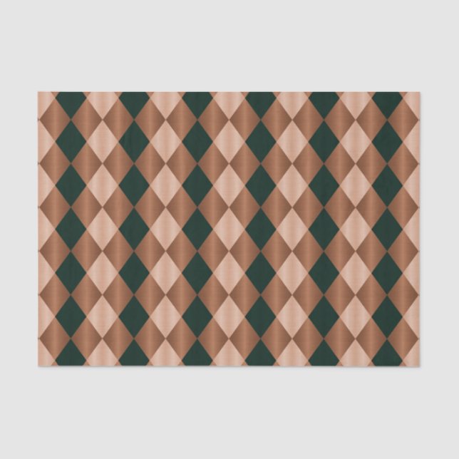 Folded Harlequin, Brown-Black-TISSUE WRAP PAPER (Front)