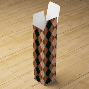 Folded Harlequin,Brown-Black-WINE GIFT BOX