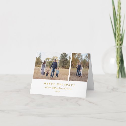 Folded Holiday Card 6 Photo Custom Text Simple