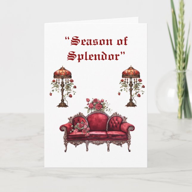 Folded Holiday Card-Elegant Victorian Christmas  Card (Front)