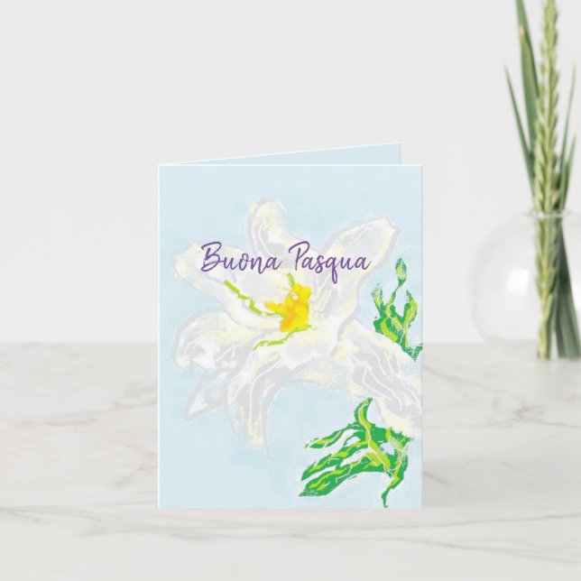 Folded Holiday Card : Happy  Easter In Italian  (Front)