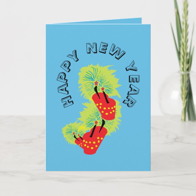 Folded Holiday Card : Happy New Year With a Bang ! (Front)