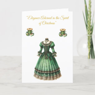 Folded Holiday Card-Victorian Xmas Splendor Card