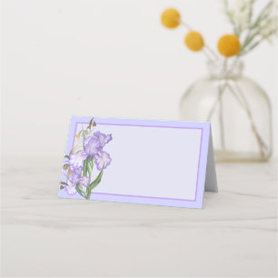 Folded Iris Note Card-Purple Irises-Small Place Card