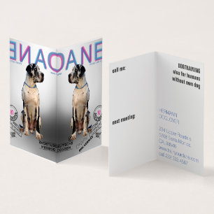Folded Magazine Style Great Dane Business Card