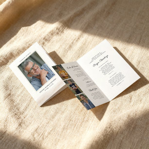 Folded Memorial Program with Photo Cover