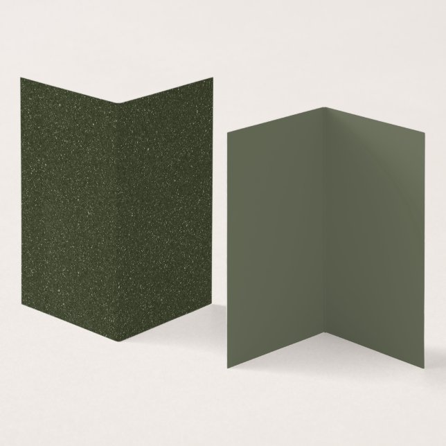 Folded Moss Green Business Card Duo Tone (Custom) (Inside and Outside)