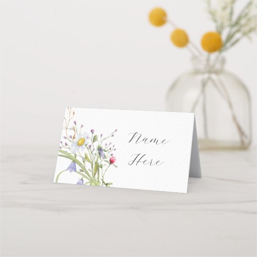 Folded Name Cards Wedding Wildflower Daisy