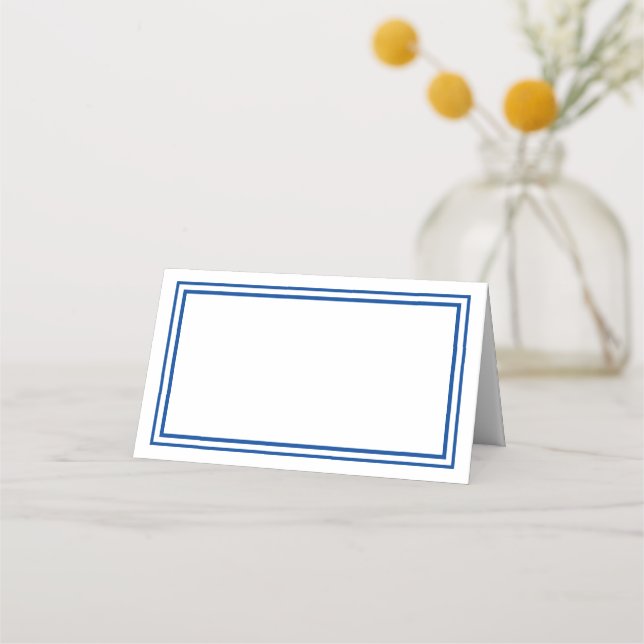 Folded Name Place Card-Borders Place Card (Front)