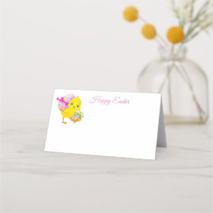 Folded Name Place Card-Easter Chick Card