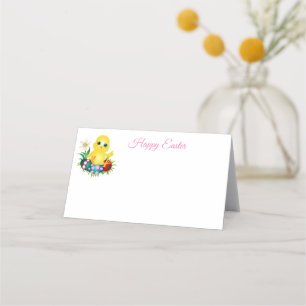 Folded Name Place Card-Easter Chick Place Card