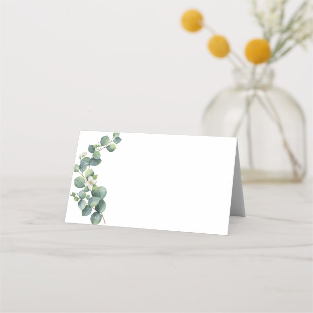 Folded Name Place Card-Greenery Card (Front)