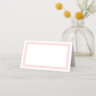 Folded Name Place Card-Pink Borders Card