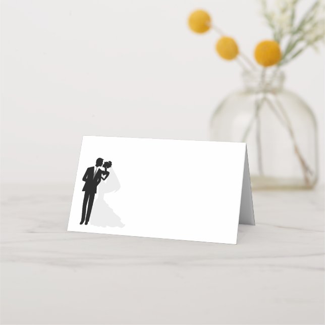 Folded Name Place Card-Wedding Couple Card (Front)