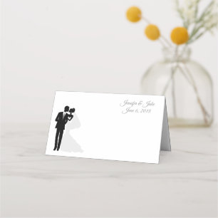 Folded Name Place Card-Wedding Couple-Custom Names Card