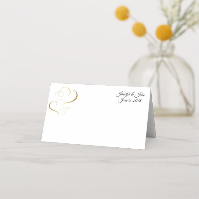 Folded Name Place Card-Wedding Couple-Custom Names Place Card (Front)