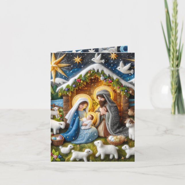 Folded Nativity Christmas Card (Front)