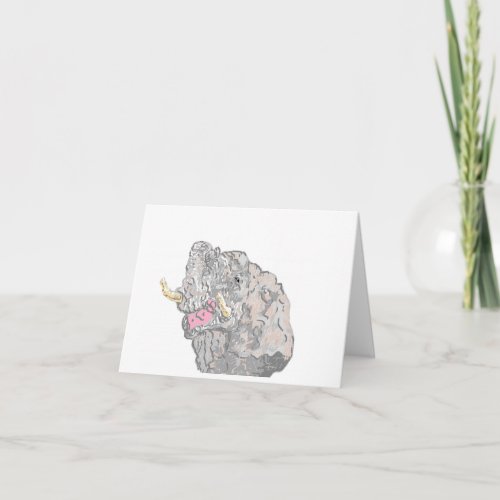Folded Note Card   Elephant