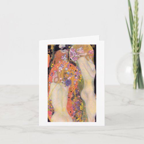 FOLDED NOTE CARD GUSTAV KLIMT  WATER SERPENTS II NOTE CARD