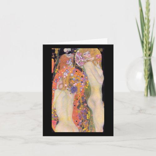 FOLDED NOTE CARD GUSTAV KLIMT  WATER SERPENTS II NOTE CARD