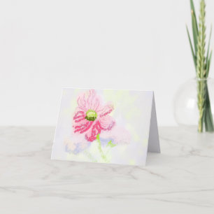 Folded Note Card : October Birth Flower Cosmo .