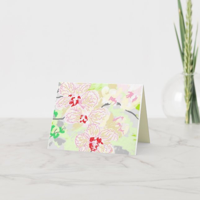 Folded Note Card :  Orchid (Orchidaceae) (Front)