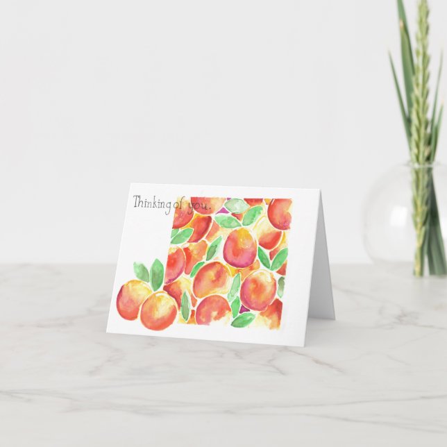 Folded Peach Greeting Card (Front)