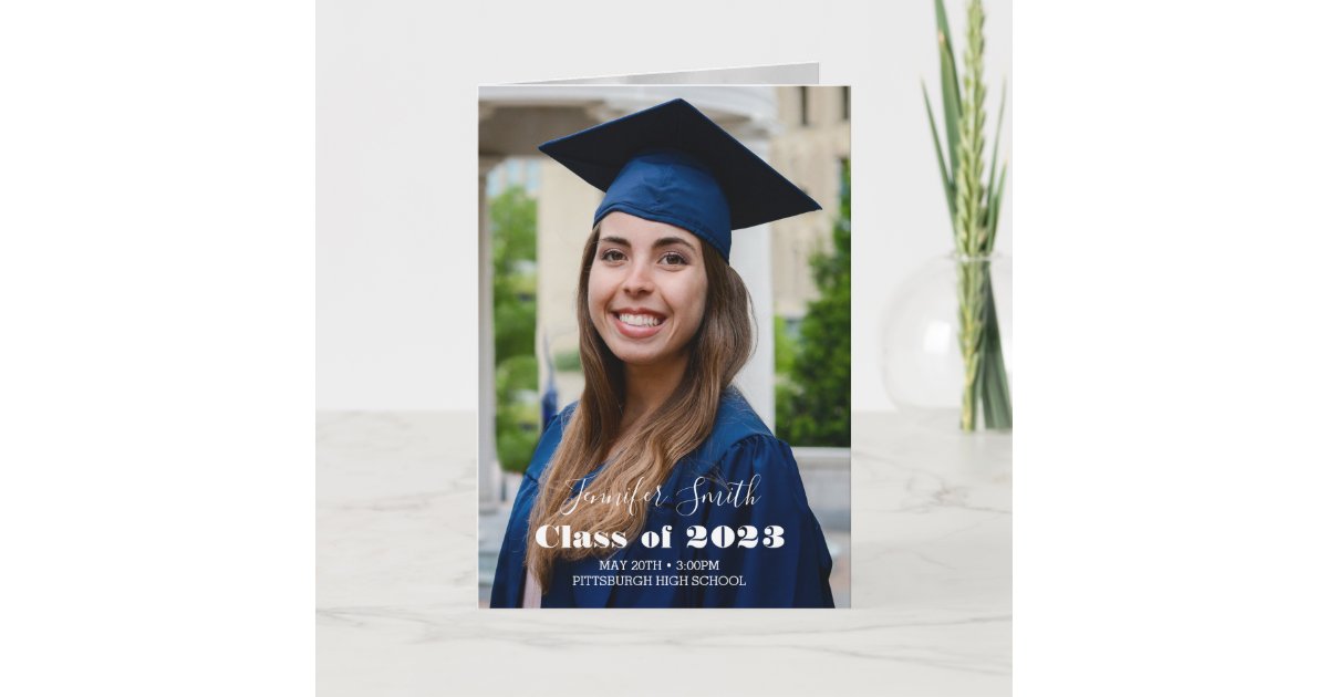 Folded Photo Graduation Invitation with Poem | Zazzle