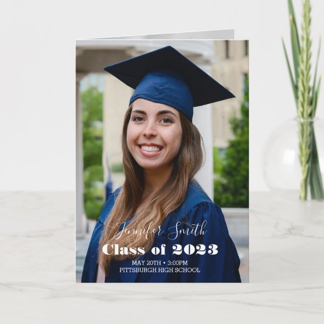 Folded Photo Graduation Invitation with Poem (Front)