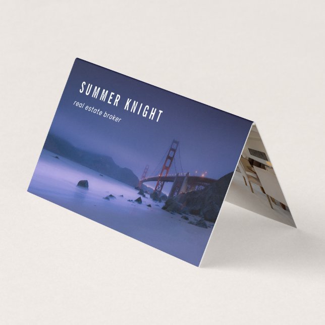 Folded Photo Real Estate Broker Realtor Business Card (Front)