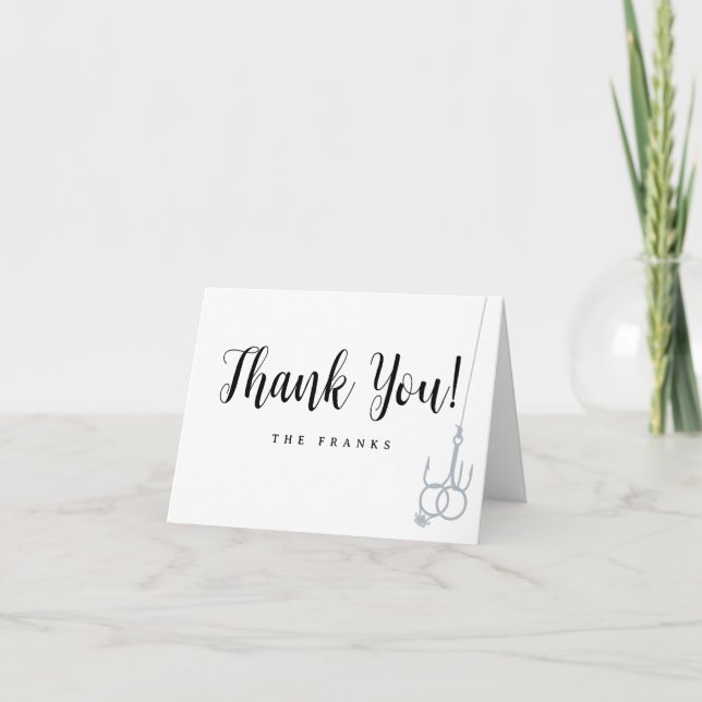 Folded Picture Fishing Hook with Rings Thank You Card (Front)
