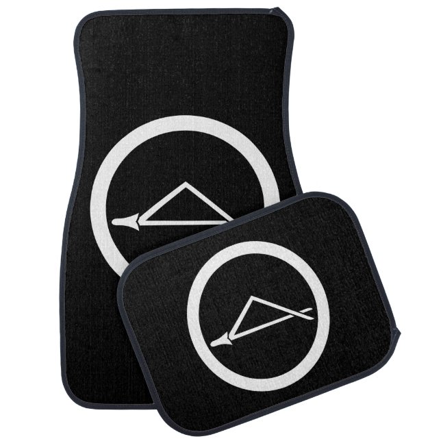 Folded pine needle in circle car mat (Set)