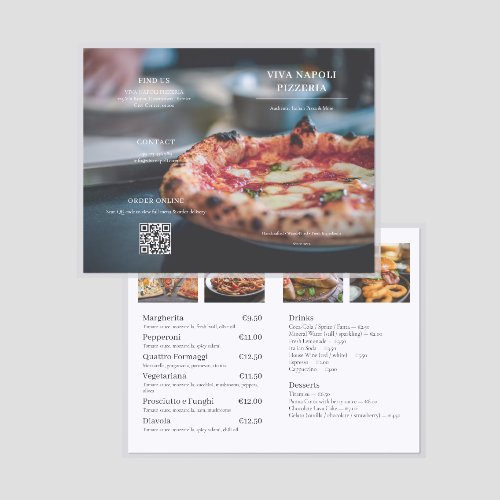 Folded Pizza Menu Template Italian Restaurant