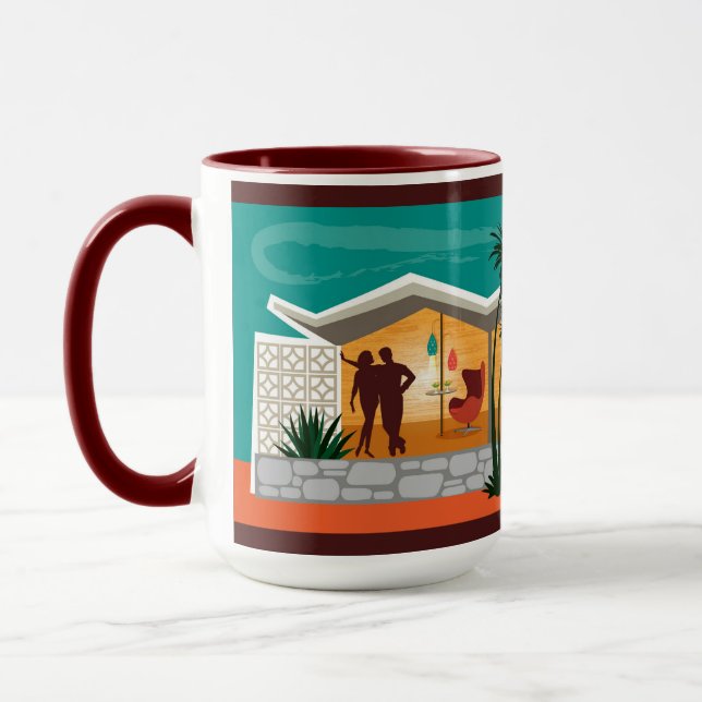 Folded Plate Roof Mid-Century Modern House 15 oz Mug (Left)