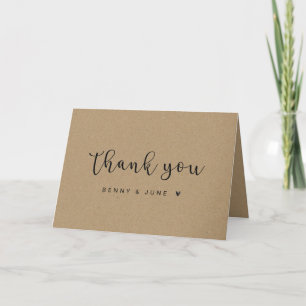 Folded Rustic Wedding thank you Cards