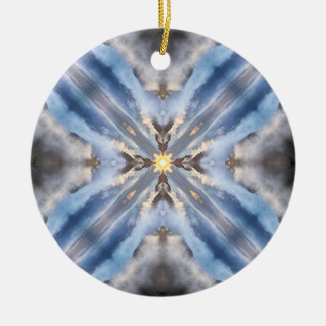 Folded Sky Ceramic Ornament (Front)
