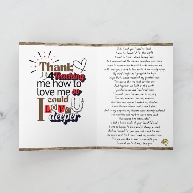 Folded Soul Love Connection Poetry Card 1 (Inside)