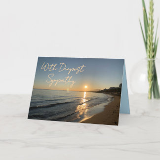 Folded Sympathy Sunset Beach Card