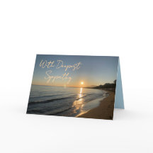 Folded Sympathy Sunset Beach Card