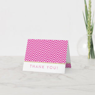 FOLDED THANK YOU bold chevron pattern pink gold