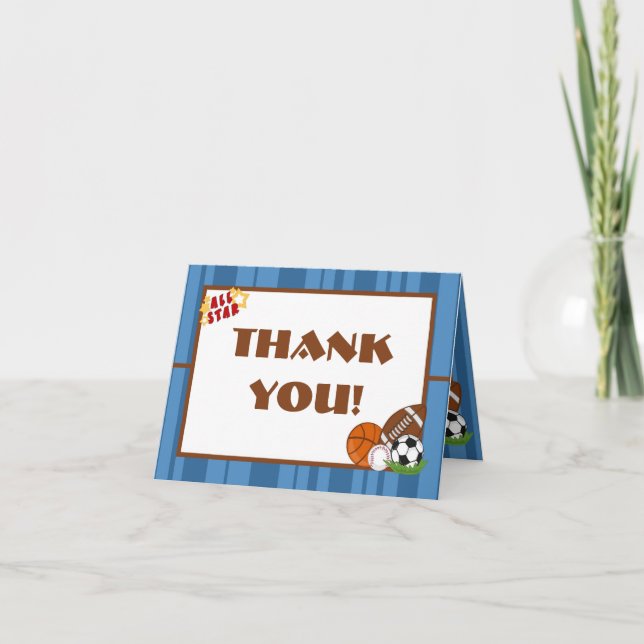 Folded Thank you Card All-Star Blue (Front)