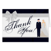 Folded Thank You Card ARMY Uniform Blues Bride (Front Horizontal)