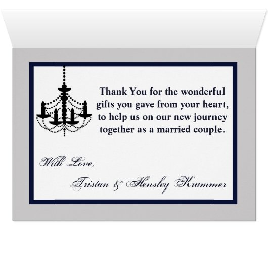 Folded Thank You Card ARMY Uniform Blues Bride (Inside Horizontal (Bottom))