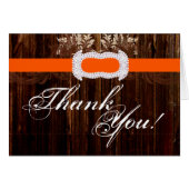 Folded Thank You Card Barn Wood Diamond Ribbon (Front Horizontal)