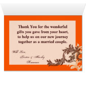 Folded Thank You Card Barn Wood Diamond Ribbon (Inside Horizontal (Bottom))