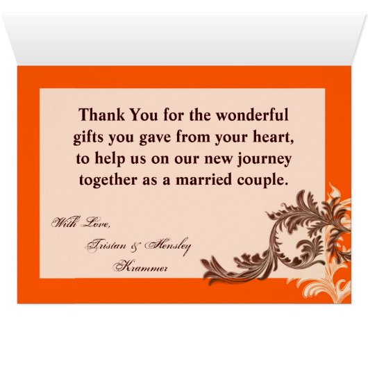 Folded Thank You Card Barn Wood Diamond Ribbon (Inside Horizontal (Bottom))