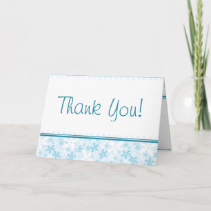 Folded Thank You Card Blue Daisies