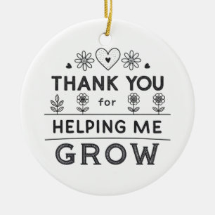 Folded Thank You Card Ceramic Ornament
